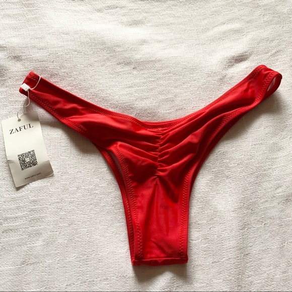 New Red Padded Knotted Thong Bikini size 8 - Picture 3 of 5